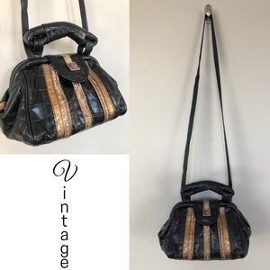 Vintage 80s Pierre Mishael Croc Embossed Mini Bag